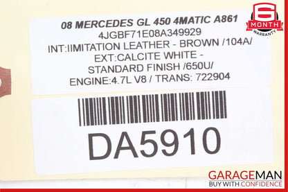06-12 Mercedes X164 GL450 ML350 Front Right Exterior Door Handle Assembly White