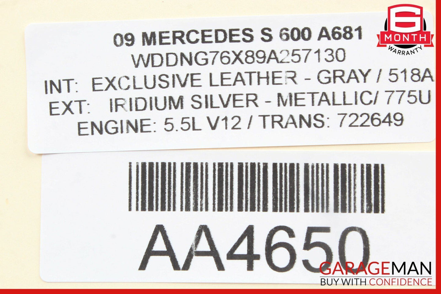 07-13 Mercedes W221 S550 S600 Rear Right Passenger Door Lock Latch Actuator OEM