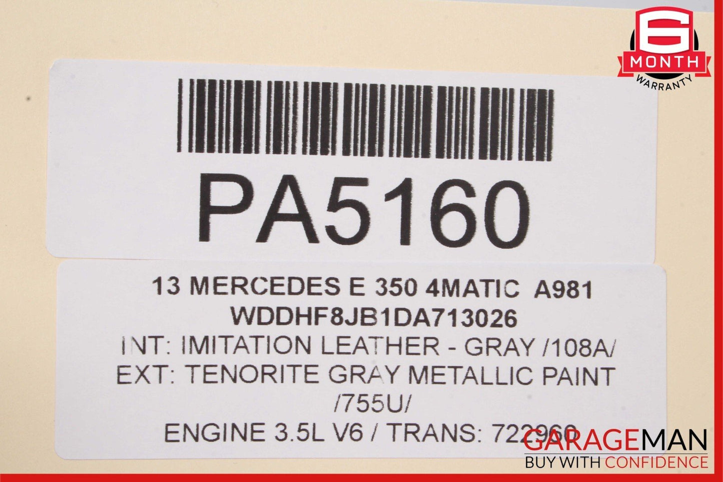 10-13 Mercedes W212 E350 E550 E400 Front Right Side Interior Door Panel Grey