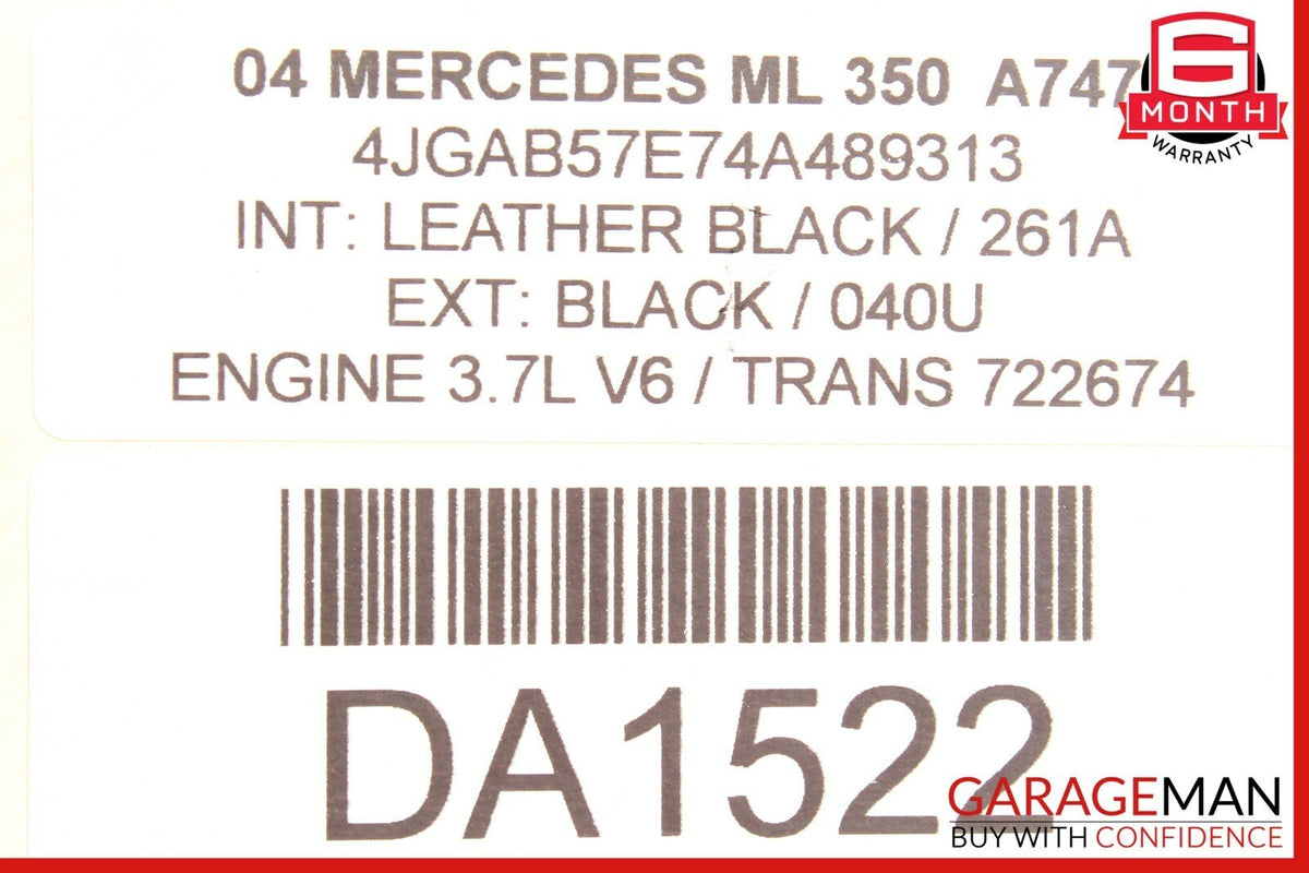 98-05 Mercedes W163 ML55 AMG Rear Right Side Exterior Door Handle Black OEM