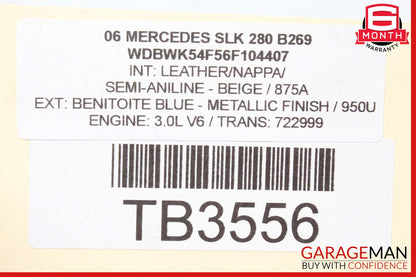 Mercedes R171 SLK280 C300 GLK350 E350 Engine Cylinder Head Cover Left Side OEM