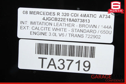06-12 Mercedes W251 R320 R550 Front Panoramic Pano Sunroof Sun Roof Glass OEM