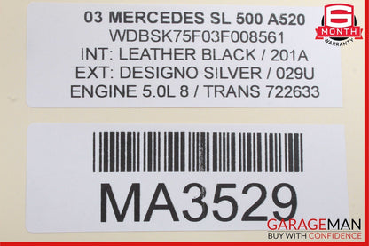 03-06 Mercedes R230 SL500 Front Left Spindle Knuckle Hub Bearing OEM