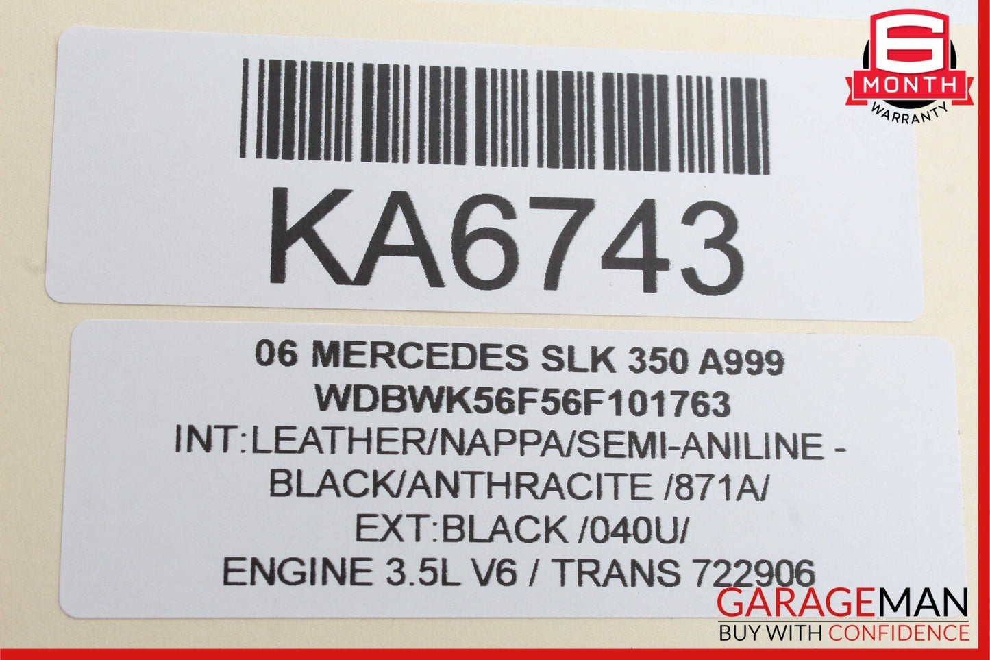 05-11 Mercedes R171 SLK280 SLK350 Front Left Side Exterior Door Handle Black