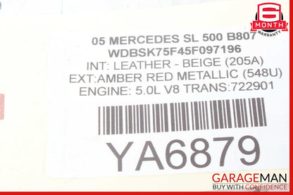 03-12 Mercedes R230 SL500 SL550 SL65 AMG Rear SAM Fuse Box Relay Module OEM