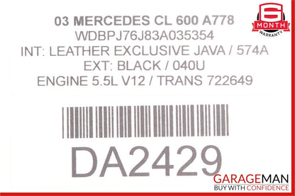 00-06 Mercedes W215 CL600 Automatic Transmission Floor Gear Shifter Wood Bezel