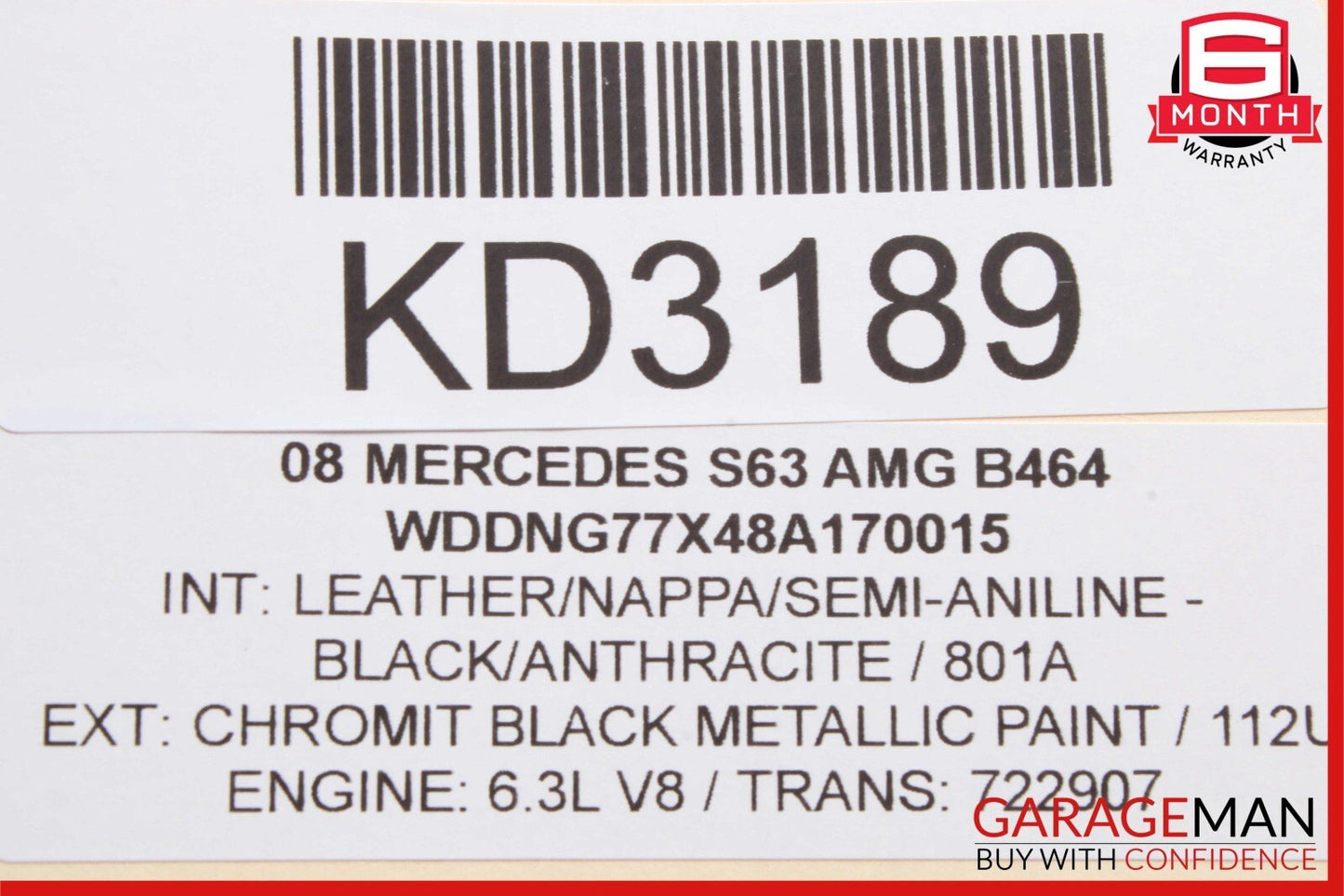 07-13 Mercedes W221 S550 S63 Rear Right Keyless Go Exterior Door Handle Black