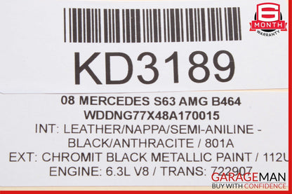 07-13 Mercedes W221 S550 S63 Rear Right Keyless Go Exterior Door Handle Black