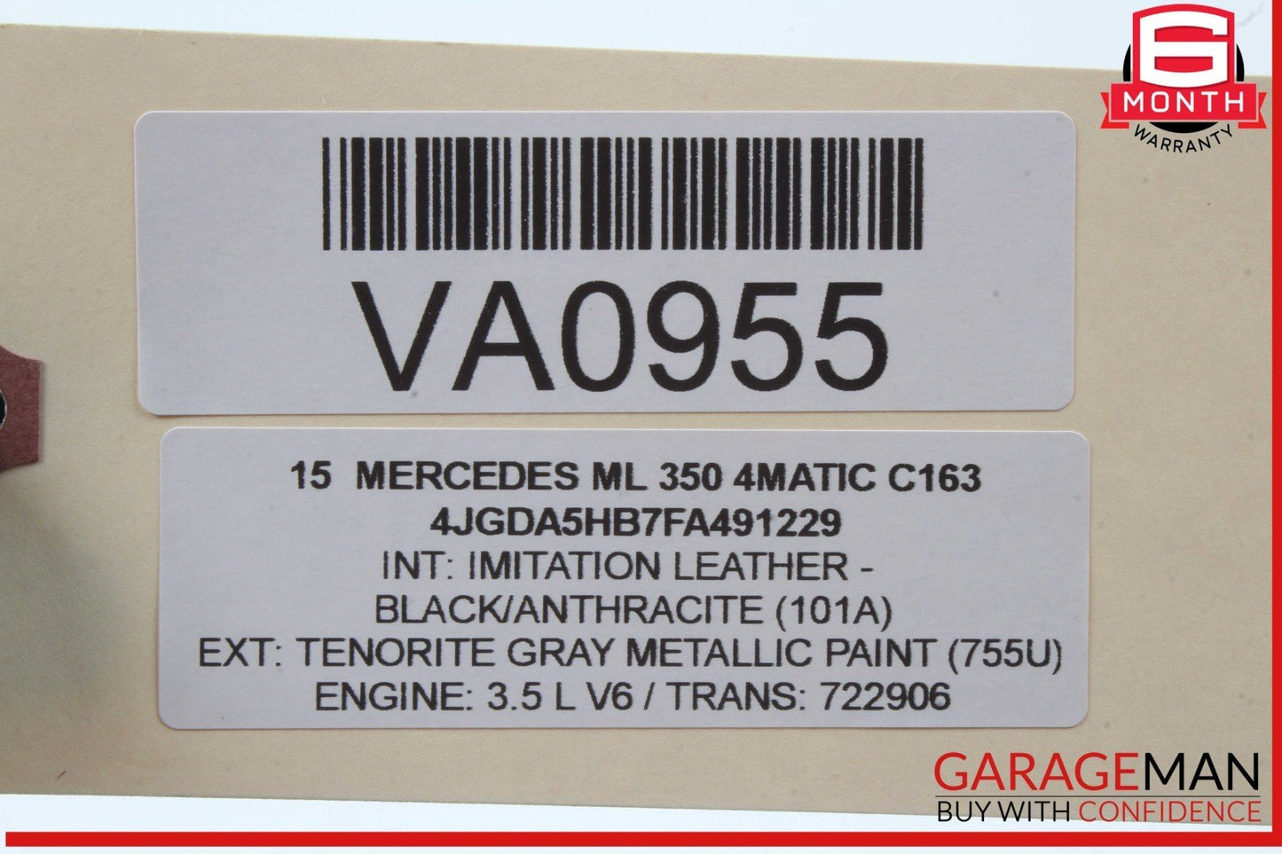 12-19 Mercedes W166 ML350 4MATIC Front Right Side Seat Belt Seatbelt Black OEM
