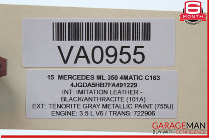 12-19 Mercedes W166 ML350 4MATIC Front Right Side Seat Belt Seatbelt Black OEM