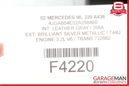 98-05 Mercedes W163 ML320 ML500 Fuel Gas Cap Cover Door Lid Housing Assembly