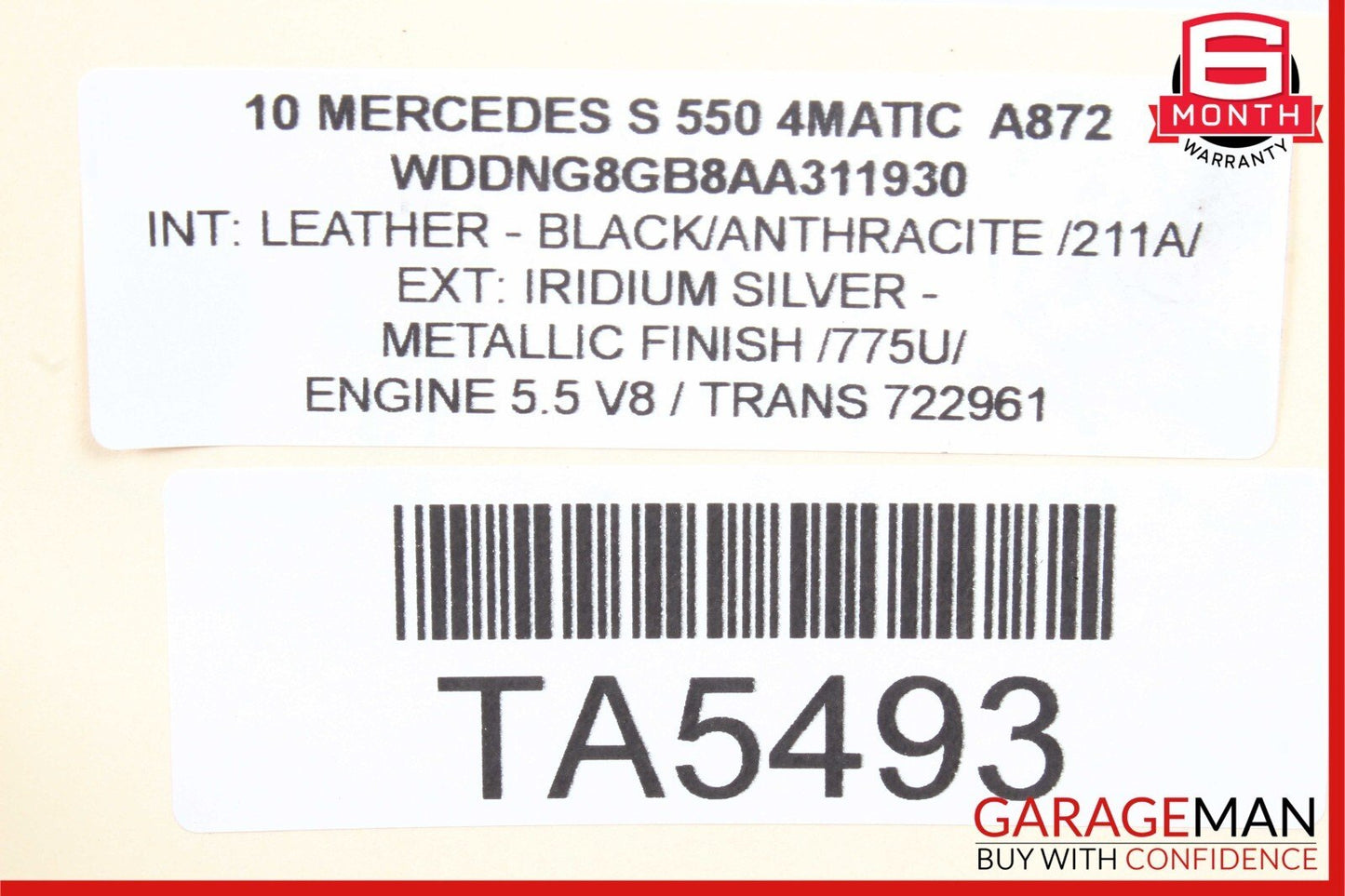 07-13 Mercedes W221 S550 Bilstein Rear Left Side Air Shock Absorber Strut OEM