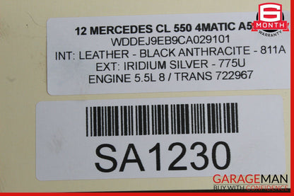 07-13 Mercedes W216 CL550 CL600 CL65 Seat Cushion Length Motor Set of 2 Pc