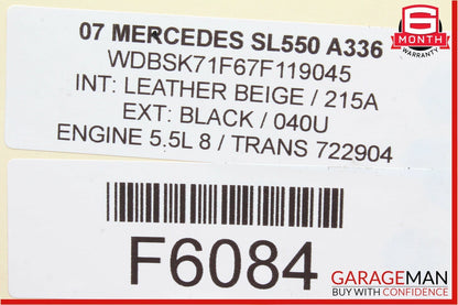 07-12 Mercedes R230 SL550 Main Engine Motor Wire Cable Harness Wires Assembly