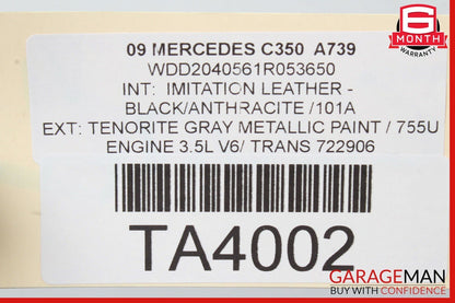 08-14 Mercedes W204 C300 C350 Sedan Rear Left Seat Cushion Upper Top OEM