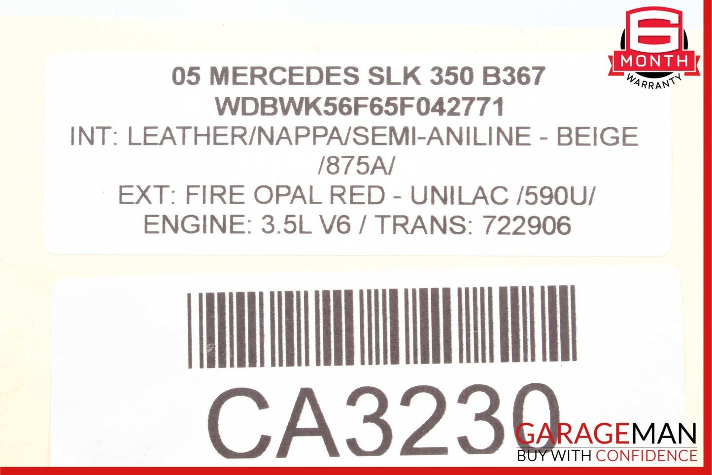 05-11 Mercedes R171 SLK350 SLK55 Power Brake Booster Master Cylinder Reservoir