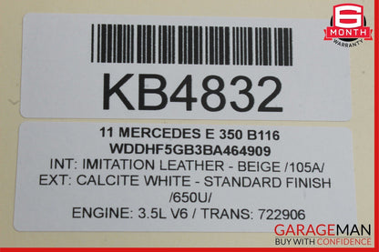 10-16 Mercedes W212 E350 RWD Sedan Front Right Side Spindle Knuckle Hub Bearing