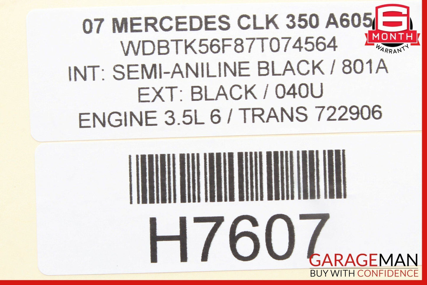 06-09 Mercedes W209 CLK350 Left Driver Side Fog Light Lamp 1698201556 OEM