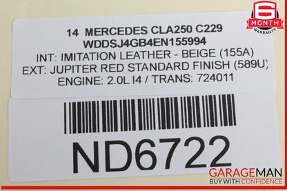 14-16 Mercedes W117 CLA250 CLA45 AMG Navigation Information Display Screen OEM