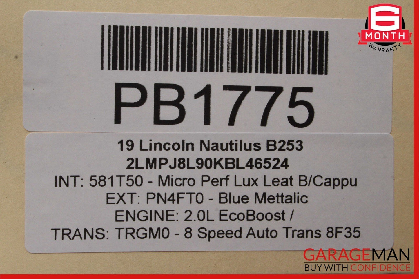 19-20 Lincoln Nautilus Front Right & Left Complete Seat Cushion Cover Set of 2