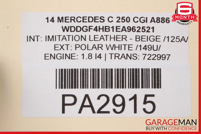 08-14 Mercedes W204 C250 C350 RWD Power Steering Rack and Pinion Assembly