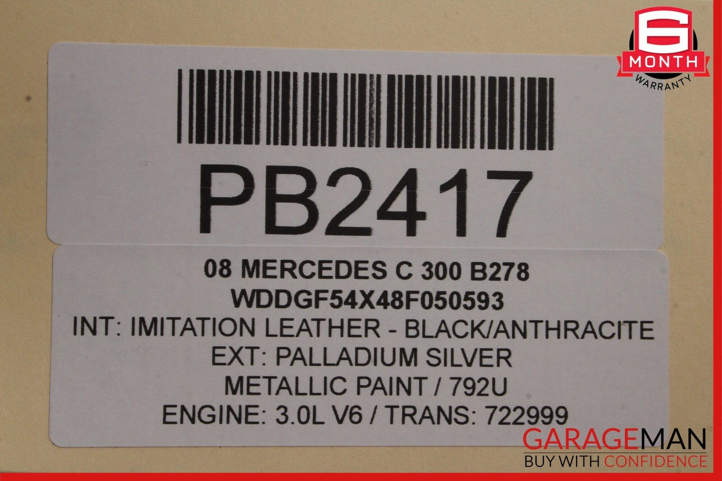 08-14 Mercedes W204 C300 C350 Left Side Skirt Rocker Moulding Cover Panel Silver