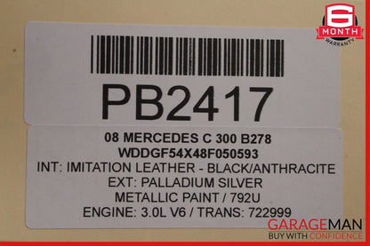 08-14 Mercedes W204 C300 C350 Left Side Skirt Rocker Moulding Cover Panel Silver