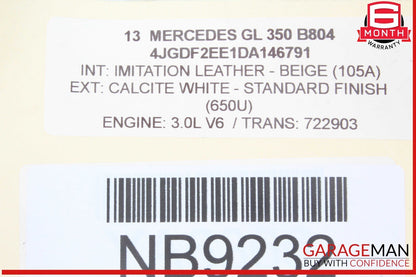 12-16 Mercedes X166 GL350 GL450 Rear Right Side Interior Roof Grab Handle