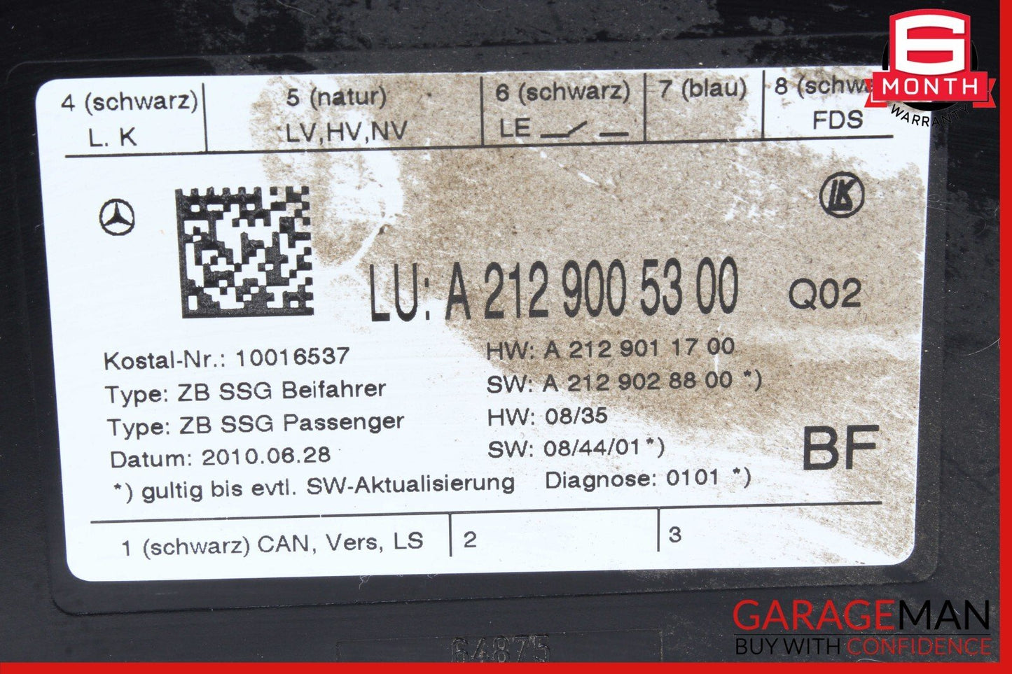 08-20 Mercedes W212 E350 Front Right Passenger Side Seat Control Module OEM