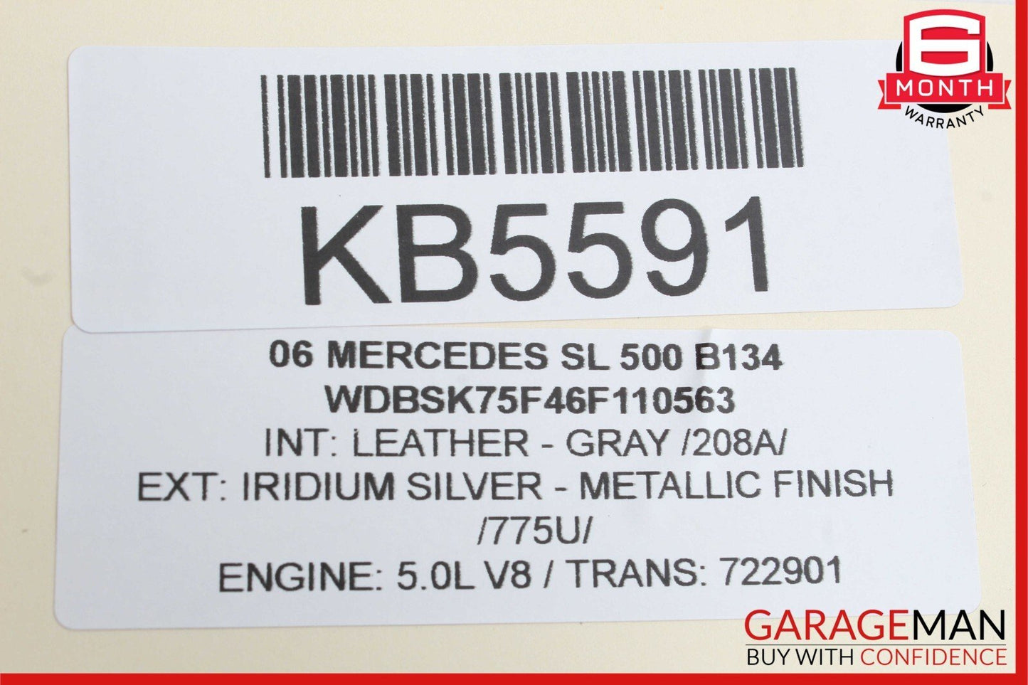 03-08 Mercedes R230 SL500 Rear Right Seatbelt Luggage Retractor Speaker Black