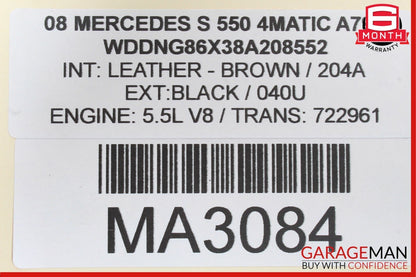 07-13 Mercedes W221 S550 S63 AMG Rear Left Side Door Control Module OEM