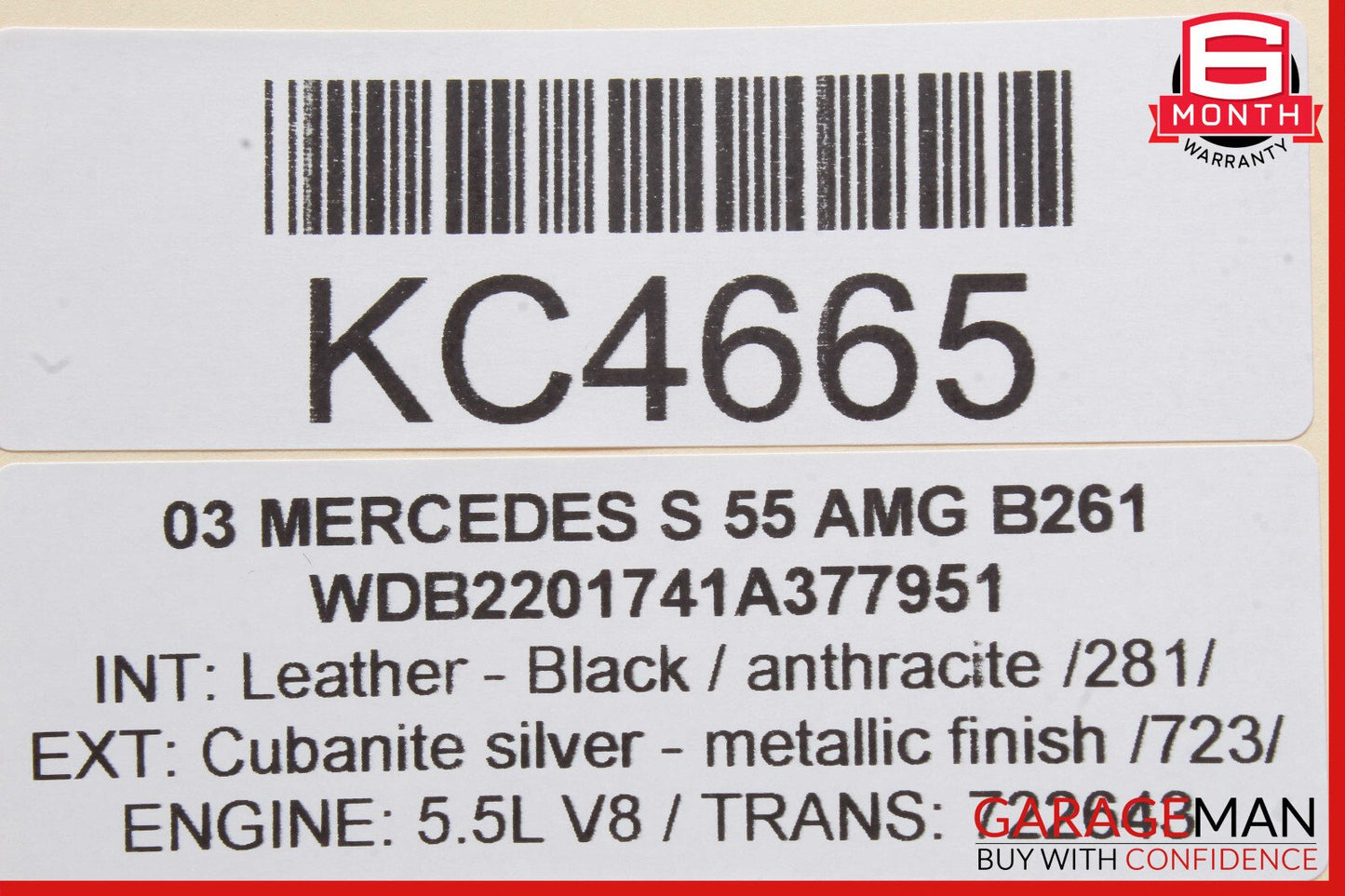 00-06 Mercedes W220 S55 Rear Left Driver Side Window Regulator Motor OEM