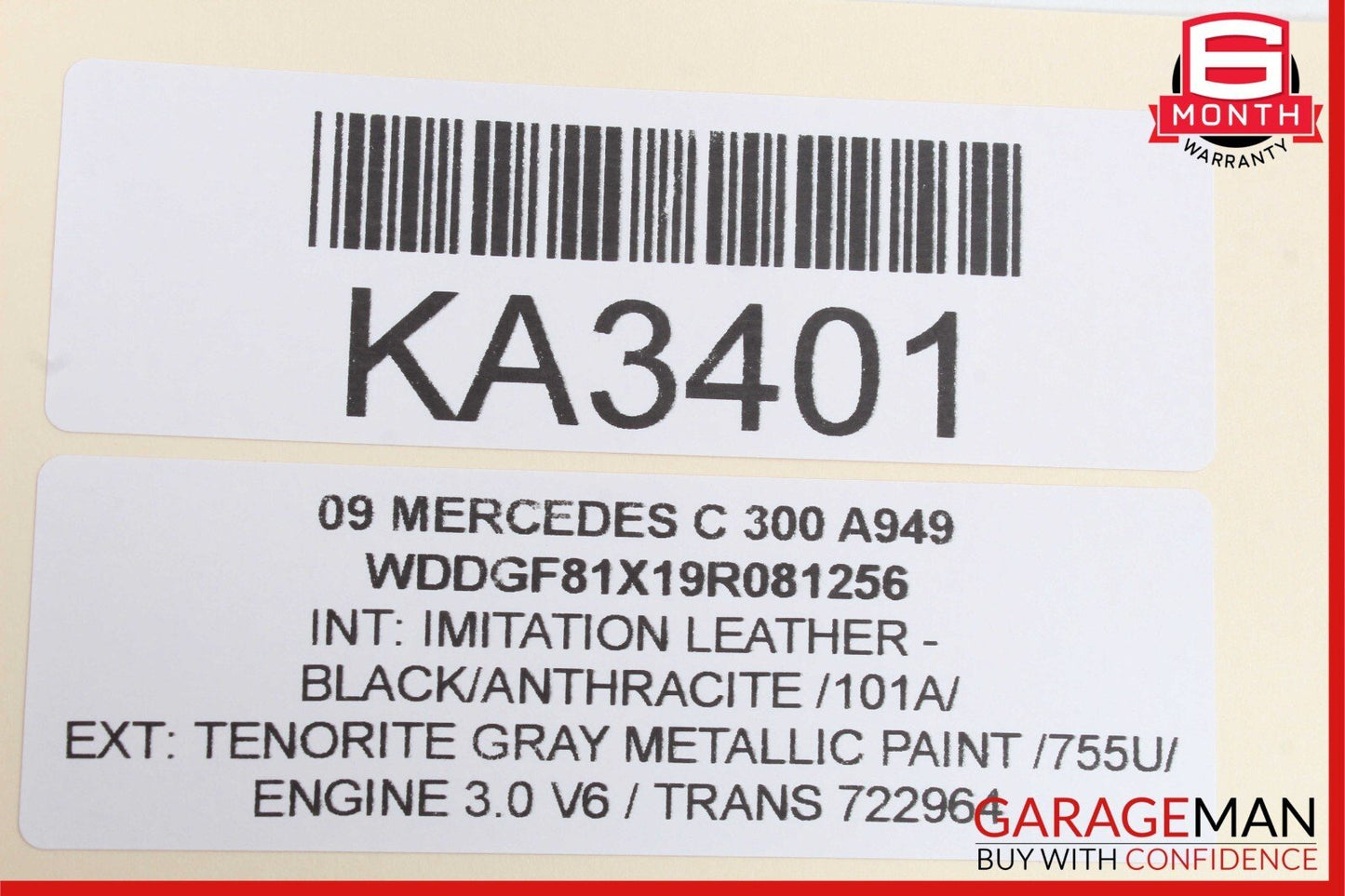 08-11 Mercedes W204 C350 C300 Right Side Exterior Door Handle Rear or Front Grey