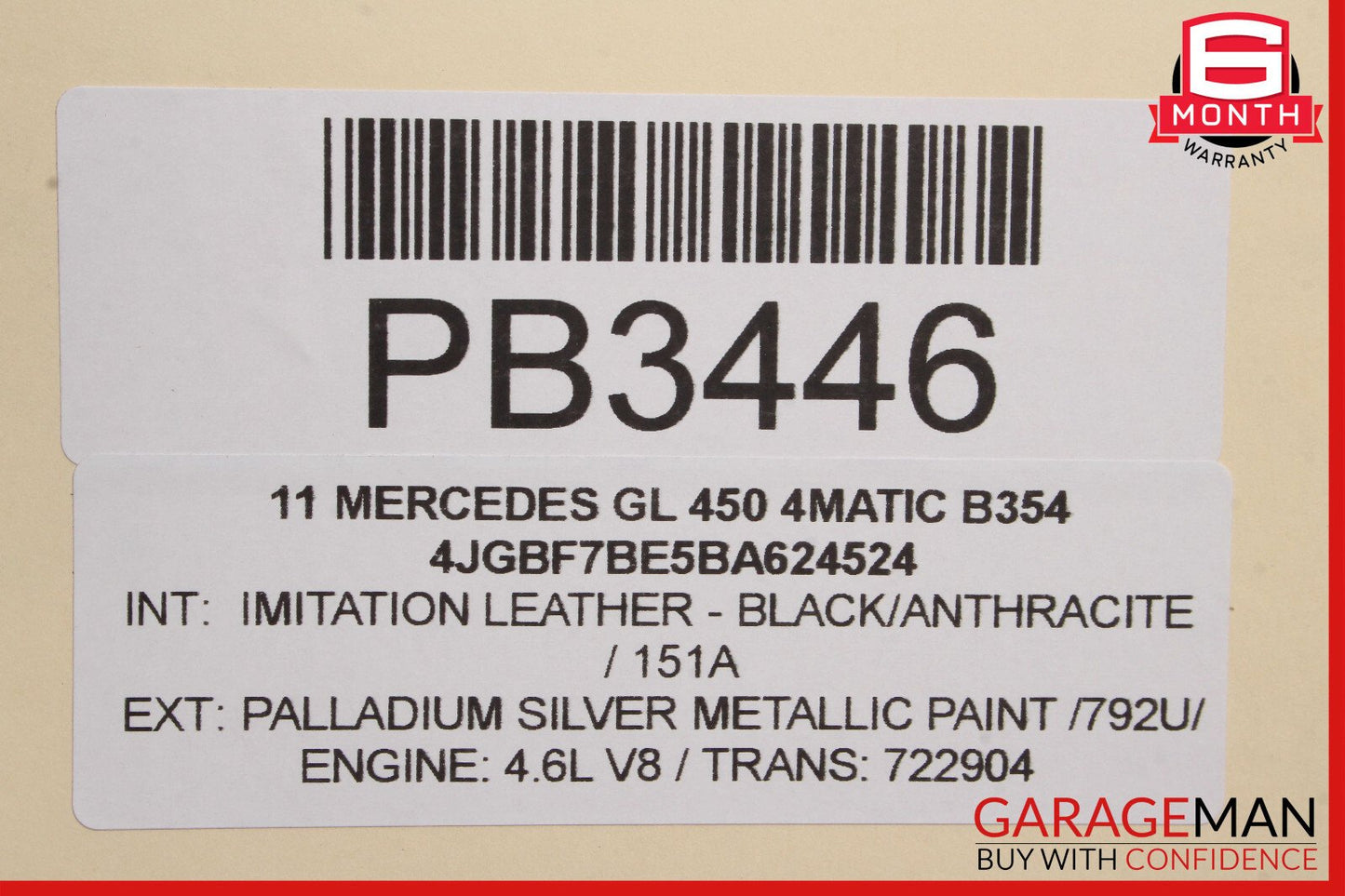 07-12 Mercedes X164 GL450 Seat Cushion Top Upper Front Left Driver OEM