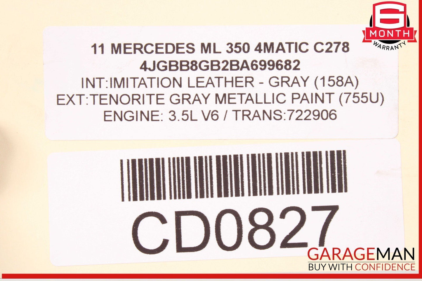06-12 Mercedes W164 ML350 GL450 GL550 Front Bumper Reinforcement Impact Bar OEM