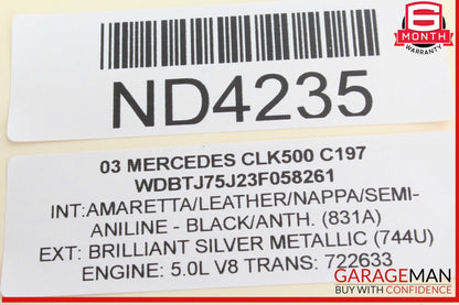 03-09 Mercedes W209 CLK500 CLK55 AMG Front Right Side Door Rear View Mirror OEM