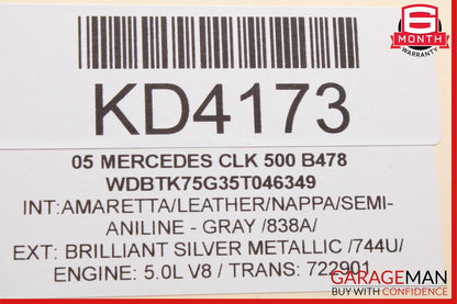 03-09 Mercedes W209 CLK500 Front Right Side Exterior Door Handle Silver OEM
