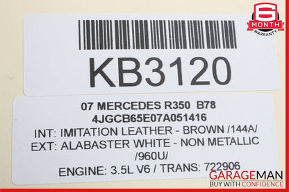 06-09 Mercedes CLK350 SLK350 C350 Right Side Cylinder Head Valve Cover