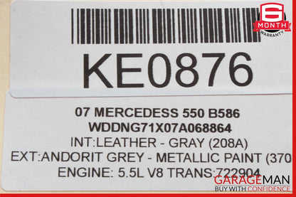 07-09 Mercedes W221 S550 S63 AMG Top Upper Rear View Inside Dim Mirror Gray OEM