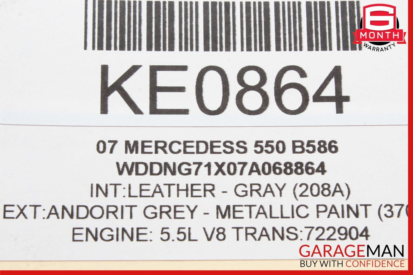 07-09 Mercedes W221 S550 S450 Rear Right Side Door Ashtray Ash Tray Gray OEM