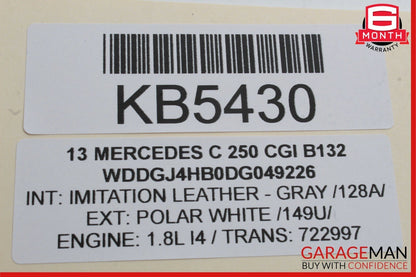 08-17 Mercedes W204 C250 E400 E350 GLK350 Rear Overhead Dome Light Lamp Gray