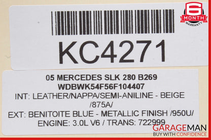 05-08 Mercedes R171 SLK280 Front Right Door Computer Control Module Unit