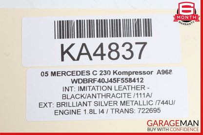 05-07 Mercedes W203 C230 Kompressor Hazard Light Door Lock Control Panel OEM