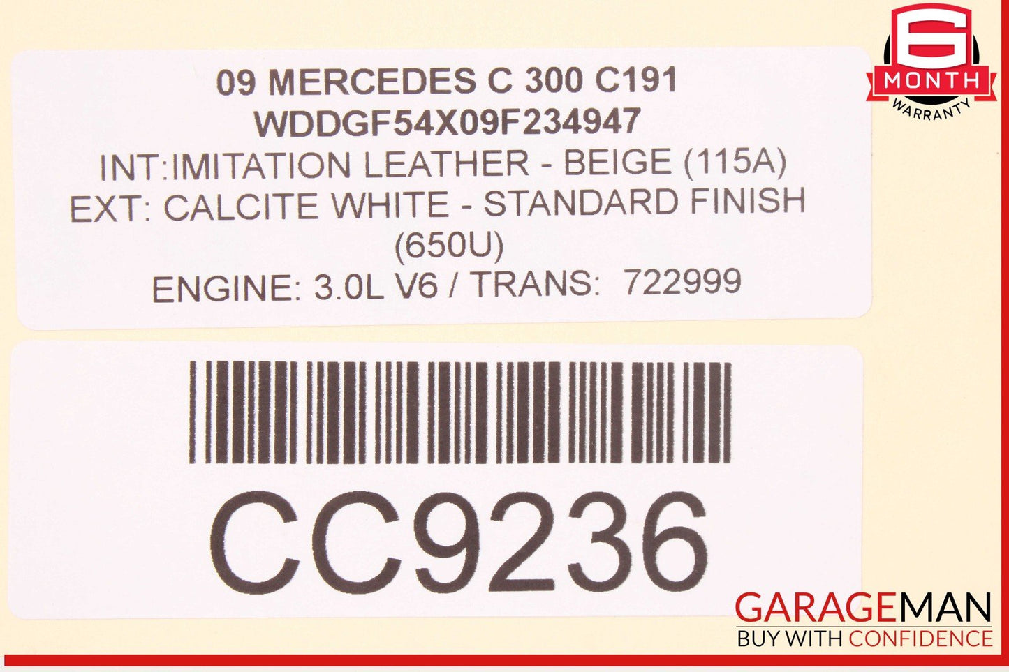 08-11 Mercedes W204 C300 Power Steering Rack & Pinion Assembly OEM