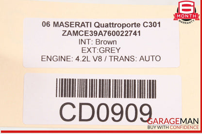 03-08 Maserati Quattroporte M139 Front Right Side Top Upper Seat Cushion OEM