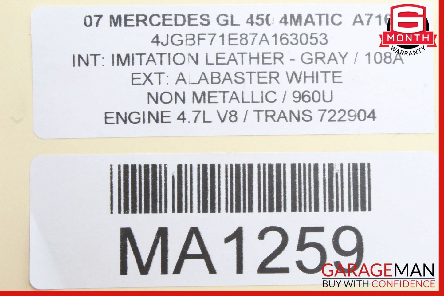 07-12 Mercedes W251 CLS63 AMG Front Right Side Door Window Regulator Motor OEM