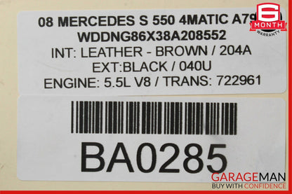 07-14 Mercedes CL550 S550 Air Suspension Supply Valve Block Control Module Unit