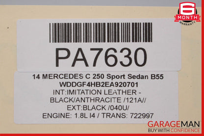 08-14 Mercedes W204 C280 C350 AMG Sport Sedan Left Side Skirt Rocker Panel Black
