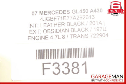 06-11 Mercedes X164 GL450 CLS550 E550 TPMS Tire Pressure Control Module Unit OEM