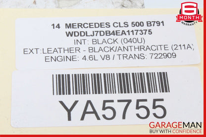 12-18 Mercedes W218 CLS500 CLS400 E400 E350 Overhead Dome Light Lamp Black OEM